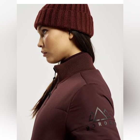 NORDEN PROJECT reversible puffer jacket burgundy black sustainable recycled - Picture 2 of 16